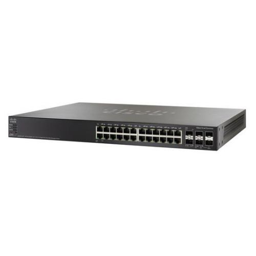 Cisco 24-Port Gig with 4-Port 10-Gigabit Stackable Managed Switch (SG500X-24-K9-G5) Cisco 24-Port Gig with 4-Port 10-Gigabit Stackable Managed Switch (SG500X-24-K9-G5)
