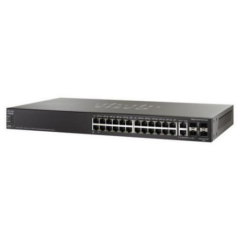 Cisco 24-port 10/100 POE Stackable Managed Switch w/Gig Uplinks (SF500-24P-K9-G5) Cisco 24-port 10/100 POE Stackable Managed Switch w/Gig Uplinks (SF500-24P-K9-G5)