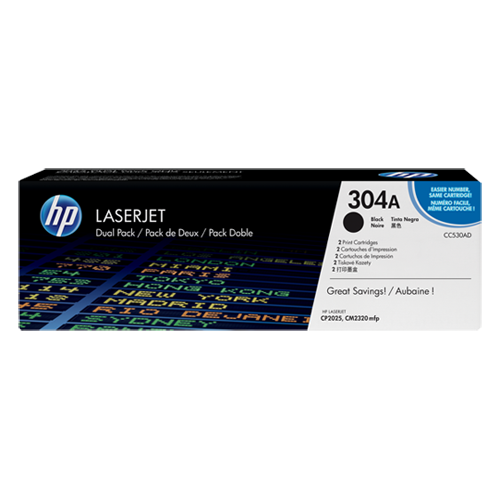 HP Color LaserJet CP2025 Dual Pack Crtg (CC530AD)