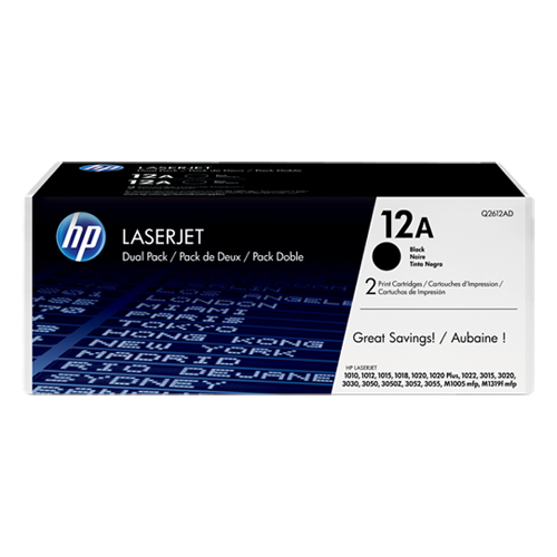 HP LaserJet 1000/3000 Crtg Dual Pack  (Q2612AD)