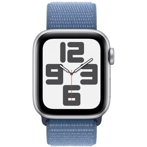 Apple Watch SE GPS 40mm Silver Aluminium Case with Winter Blue Sport Loop (MRE33SA/A)