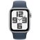 Apple Watch SE GPS + Cellular 40mm Silver Aluminium Case with Storm Blue Sport Band (MRGM3SA/A)