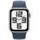 Apple Watch SE GPS + Cellular 40mm Silver Aluminium Case with Storm Blue Sport Band (MRGJ3SA/A)