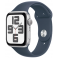 Apple Watch SE GPS 44mm Silver Aluminium Case with Storm Blue Sport Band (MREC3SA/A)