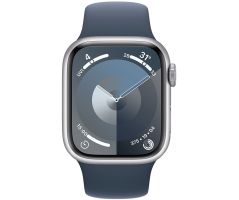 Apple Watch Series 9 GPS 41mm Silver Aluminium Case with Storm Blue Sport Band (MR903SA/A)