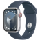 Apple Watch Series 9 GPS + Cellular 41mm Silver Aluminium Case with Storm Blue (MRHV3SA/A)