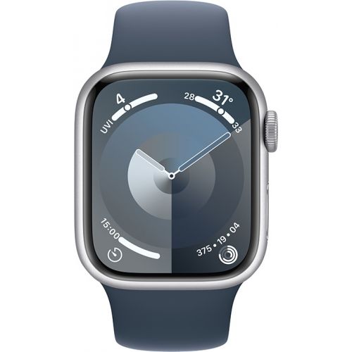 Apple Watch Series 9 GPS + Cellular 41mm Silver Aluminium Case with Storm Blue (MRHV3SA/A)