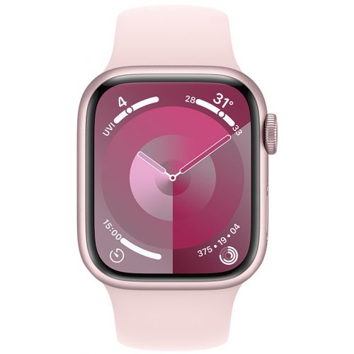 Apple Watch Series 9 GPS 41mm Pink Aluminium Case with Light Pink Sport Band (MR933SA/A)