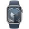 Apple Watch Series 9 GPS 41mm Silver Aluminium Case with Storm Blue Sport Band (MR913SA/A)