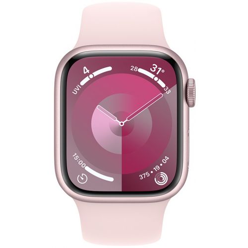 Apple Watch Series 9 GPS 41mm Pink Aluminium Case with Light Pink Sport Band (MR943SA/A)