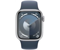 Apple Watch Series 9 GPS + Cellular 41mm Silver Aluminium Case with Storm Blue (MRHW3SA/A)