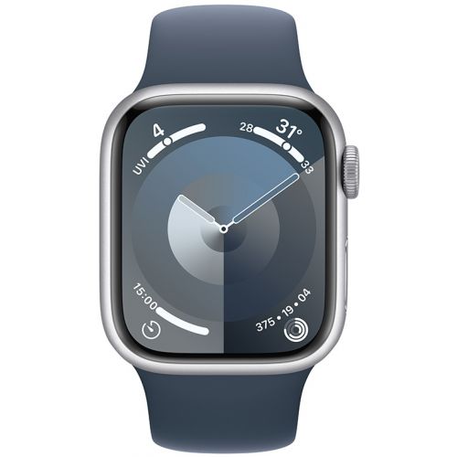 Apple Watch Series 9 GPS + Cellular 41mm Silver Aluminium Case with Storm Blue (MRHW3SA/A)