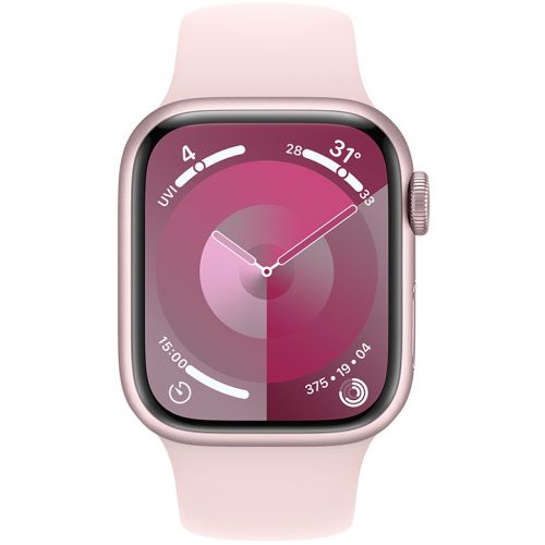 Apple Watch Series 9 GPS + Cellular 41mm Pink Aluminium Case with Light Pink Sport Band (MRJ03SA/A)