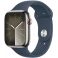 Apple Watch Series 9 GPS + Cellular 41mm Silver Stainless Steel Case with Storm Blue (MRJ33SA/A)