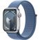 Apple Watch Series 9 GPS 41mm Silver Aluminium Case with Winter Blue Sport Loop (MR923SA/A)