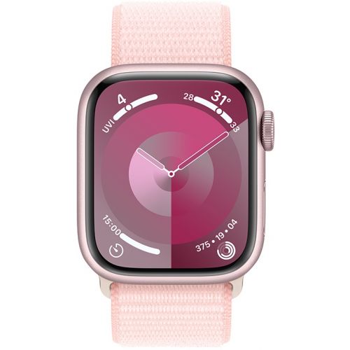 Apple Watch Series 9 GPS 41mm Pink Aluminium Case with Light Pink Sport Loop (MR953SA/A)