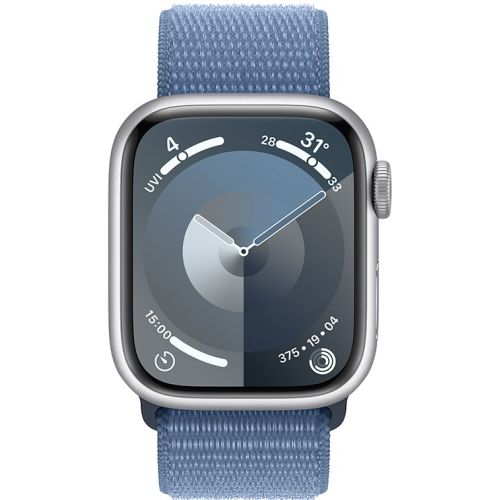 Apple Watch Series 9 GPS + Cellular 41mm Silver Aluminium Case with Winter Blue (MRHX3SA/A)