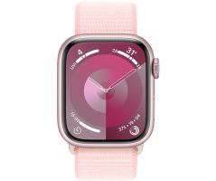 Apple Watch Series 9 GPS + Cellular 41mm Pink Aluminium Case with Light Pink Sport Loop (MRJ13SA/A)