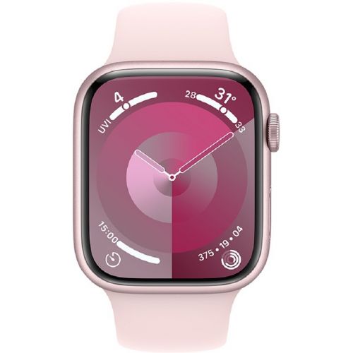 Apple Watch Series 9 GPS + Cellular 45mm Pink Aluminium Case with Light Pink Sport Band (MRMK3SA/A)