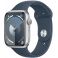 Apple Watch Series 9 GPS 45mm Silver Aluminium Case with Storm Blue Sport Band (MR9E3SA/A)