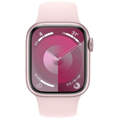 Apple Watch Series 9 GPS 45mm Pink Aluminium Case with Light Pink Sport Band (MR9H3SA/A)