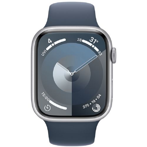 Apple Watch Series 9 GPS + Cellular 45mm Silver Aluminium Case with Storm Blue (MRMH3SA/A)