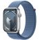 Apple Watch Series 9 GPS 45mm Silver Aluminium Case with Winter Blue Sport Loop (MR9F3SA/A)