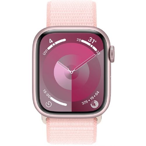 Apple Watch Series 9 GPS 45mm Pink Aluminium Case with Light Pink Sport Loop (MR9J3SA/A)