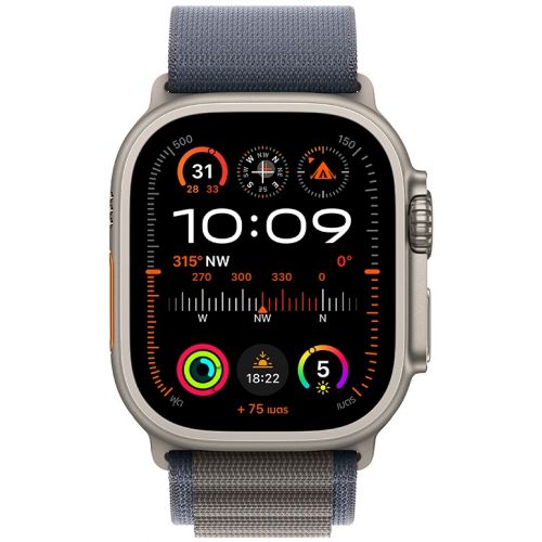 Apple Watch Ultra 2 GPS + Cellular 49mm Titanium Case with Blue Alpine Loop - Small (MREK3TH/A)