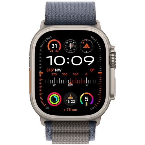 Apple Watch Ultra 2 GPS + Cellular 49mm Titanium Case with Blue Alpine Loop - Medium (MREP3TH/A)