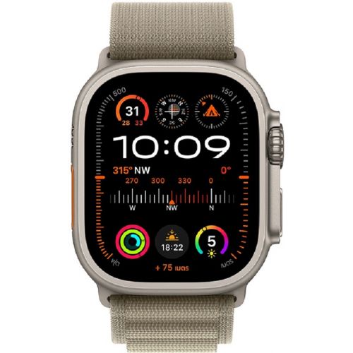 Apple Watch Ultra 2 GPS + Cellular 49mm Titanium Case with Olive Alpine Loop - Small (MREX3TH/A)