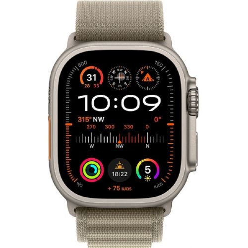 Apple Watch Ultra 2 GPS + Cellular 49mm Titanium Case with Olive Alpine Loop - Large (MRF03TH/A)