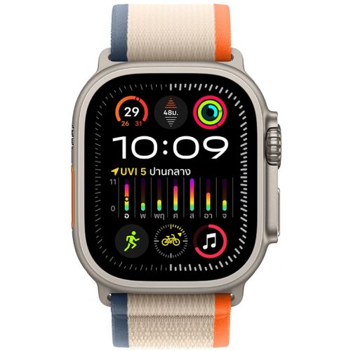 Apple Watch Ultra 2 GPS + Cellular 49mm Titanium Case with Orange Beige Trail Loop - M/L (MRF23TH/A)