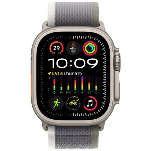 Apple Watch Ultra 2 GPS + Cellular 49mm Titanium Case with Green Grey Trail Loop - M/L (MRF43TH/A)