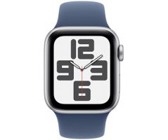 Apple Watch SE GPS + Cellular 40mm Silver Aluminium Case with Denim Sport Band (MXGF3SA/A)