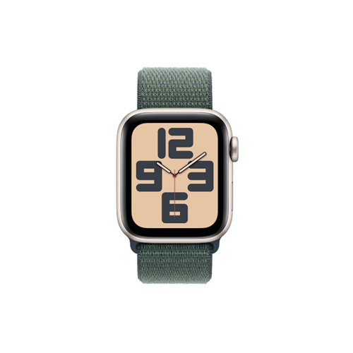 Apple Watch SE GPS + Cellular 40mm Starlight Aluminium Case with Lake Green Sport Loop (MXGH3SA/A)