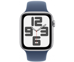 Apple Watch SE GPS 44mm Silver Aluminium Case with Denim Sport Band (MXER3SA/A)