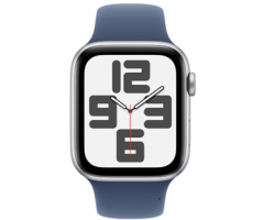Apple Watch SE GPS 44mm Silver Aluminium Case with Denim Sport Band (MXEQ3SA/A)