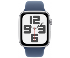 Apple Watch SE GPS + Cellular 44mm Silver Aluminium Case with Denim Sport Band (MXGQ3SA/A)