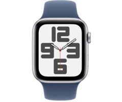 Apple Watch SE GPS + Cellular 44mm Silver Aluminium Case with Denim Sport Band (MXGP3SA/A)