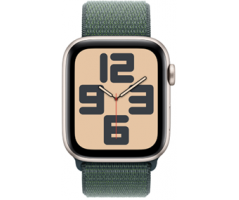 Apple Watch SE GPS + Cellular 44mm Starlight Aluminium Case with Lake Green Sport Loop (MXGV3SA/A)