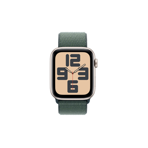 Apple Watch SE GPS + Cellular 44mm Starlight Aluminium Case with Lake Green Sport Loop (MXGV3SA/A)