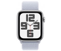 Apple Watch SE GPS + Cellular 44mm Silver Aluminium Case with Blue Cloud Sport Loop (MXGR3SA/A)