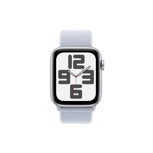 Apple Watch SE GPS + Cellular 44mm Silver Aluminium Case with Blue Cloud Sport Loop (MXGR3SA/A)