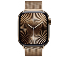 Apple Watch Series 10 GPS + Cellular 42mm Gold Titanium Case with Gold Milanese Loop (MX083SA/A)