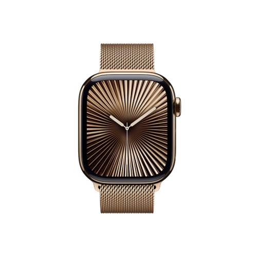 Apple Watch Series 10 GPS + Cellular 42mm Gold Titanium Case with Gold Milanese Loop (MX083SA/A)