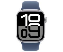 Apple Watch Series 10 GPS + Cellular 42mm Silver Aluminium Case with Denim Sport Band (MWX33SA/A)