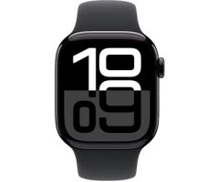 Apple Watch Series 10 GPS + Cellular 42mm Jet Black Aluminium Case with Black Sport Band (MWX63SA/A)