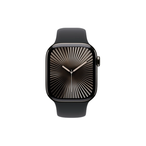 Apple Watch Series 10 GPS + Cellular 42mm Slate Titanium Case with Black Sport Band (MWXG3SA/A)