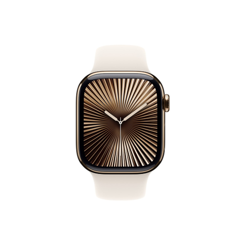 Apple Watch Series 10 GPS + Cellular 42mm Gold Titanium Case with Starlight Sport Band (MX063SA/A)